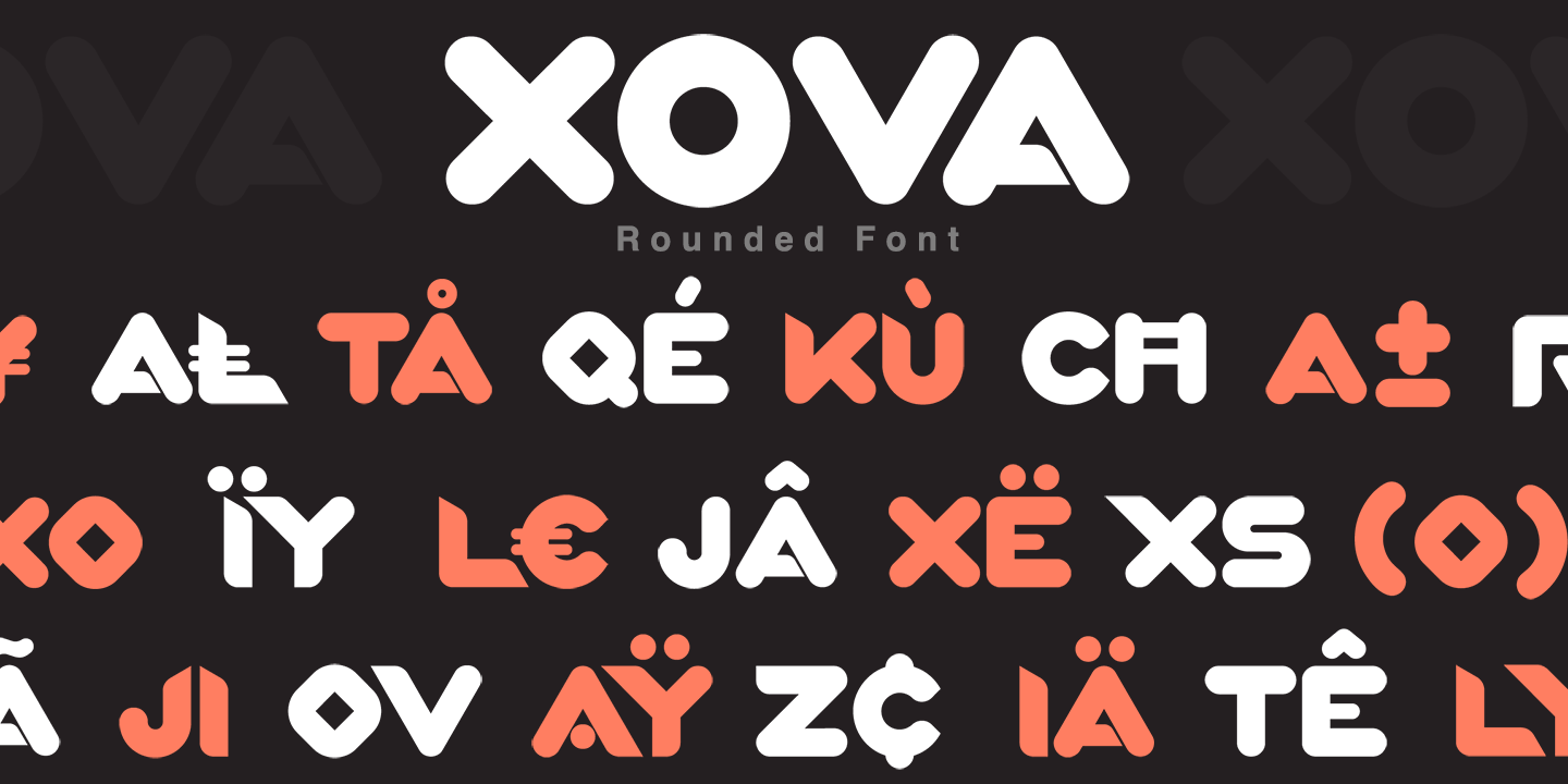 Xova Rounded Regular Font preview